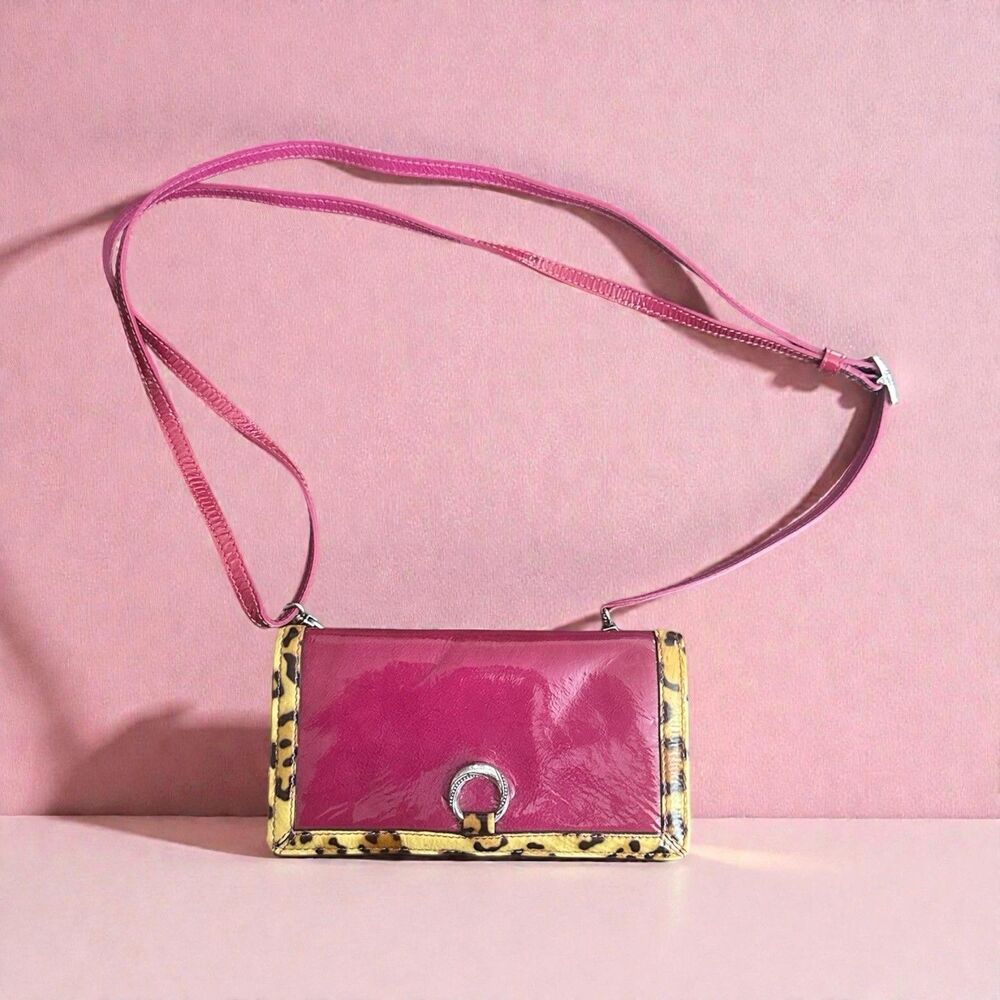 Brighton Austyn Leopard Print Wallet Purse Clutch Convertible Crossbody Boho Y2K